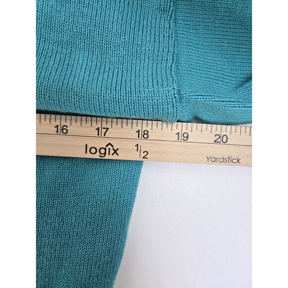 Vintage‎ 70s Sweater Mens M Blue Fox Animal V Neck Preppy Casual Grandpa Office - Picture 7 of 7